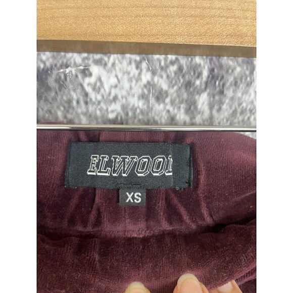 Elwood Velvet Velour Jogger Lounge Maroon athleisure Sweatpants Women's Xs - Picture 3 of 12